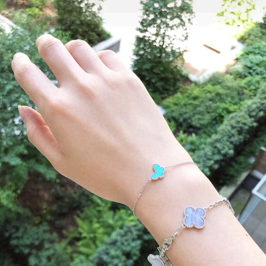 [Mystic]BUTTERFLY TURQUOISE BUTTERFLY BRACELET SILVER