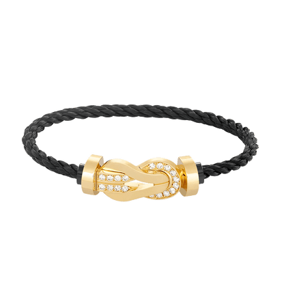 [Mystic]CHANCE LARGE 8 FIGURE BUCKLE HALF DIAMOND BRACELET GOLD