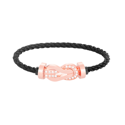 [Mystic]CHANCE LARGE 8 FIGURE BUCKLE HALF DIAMOND BRACELET ROSE GOLD