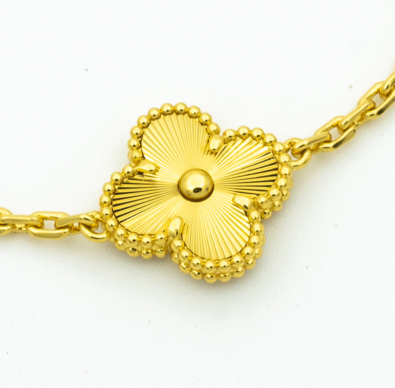 [Mystic]CLOVER BRACELET 5 MOTIFS GOLD DIAMOND