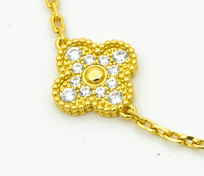 [Mystic]CLOVER BRACELET 5 MOTIFS GOLD DIAMOND