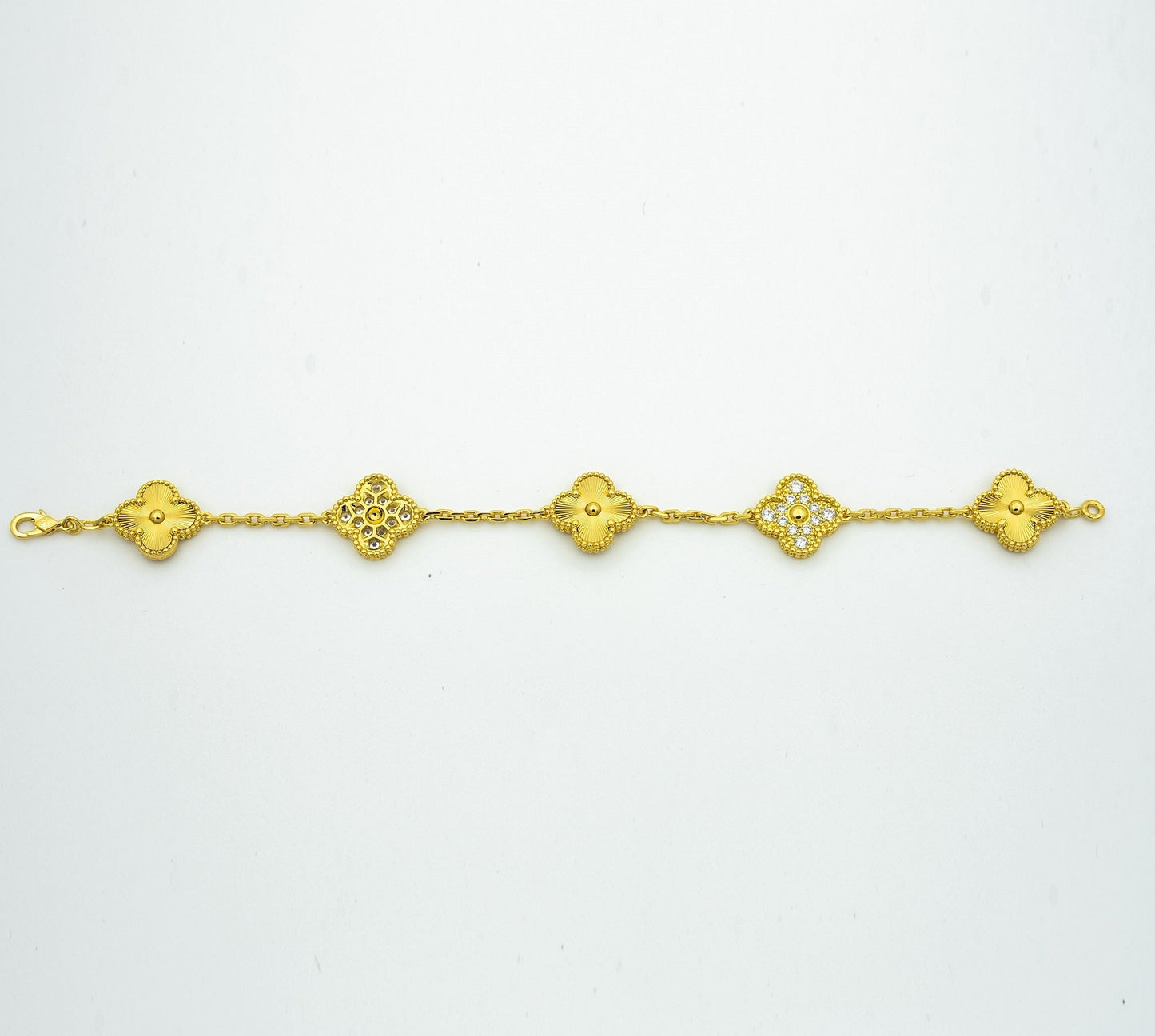 [Mystic]CLOVER BRACELET 5 MOTIFS GOLD DIAMOND