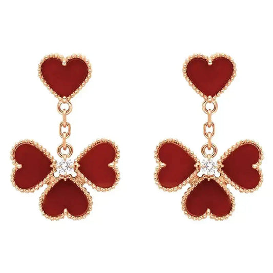 [Mystic]SWEET CLOVER CARNELIAN EARRINGS