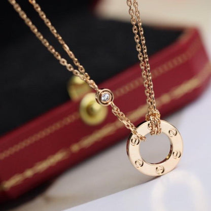[Mystic]LOVE NECKLACE ADJUSTABLE ROSE GOLD 2 DIAMOND