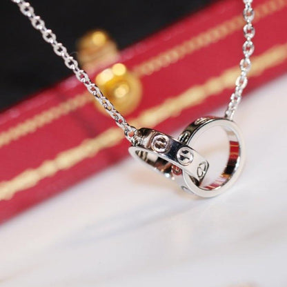 [Mystic]LOVE NECKLACE PINK GOLD AND SILVER