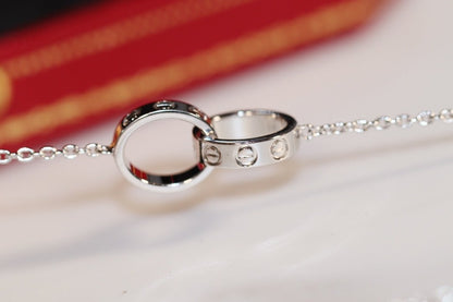[Mystic]LOVE NECKLACE PINK GOLD AND SILVER