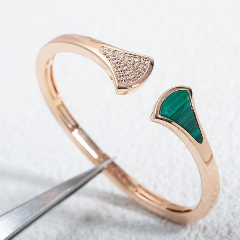 [Mystic]DREAM BRACELET OPEN MALACHITE PINK GOLD
