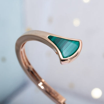 [Mystic]DREAM BRACELET OPEN MALACHITE PINK GOLD