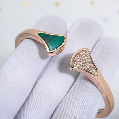 [Mystic]DREAM BRACELET OPEN MALACHITE PINK GOLD