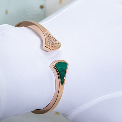 [Mystic]DREAM BRACELET OPEN MALACHITE PINK GOLD