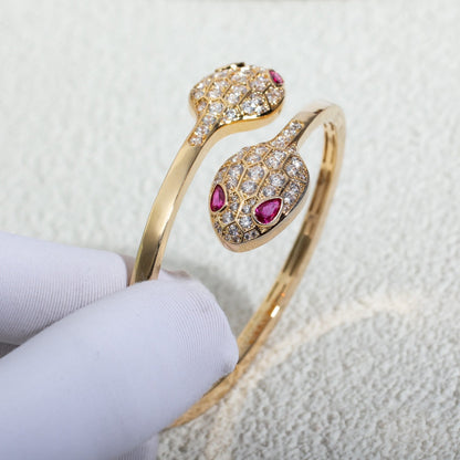 [Mystic]SERPENTI BRACELET PINK GOLD DIAMOND DOUBLE SNAKE