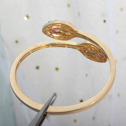 [Mystic]SERPENTI BRACELET PINK GOLD DIAMOND DOUBLE SNAKE