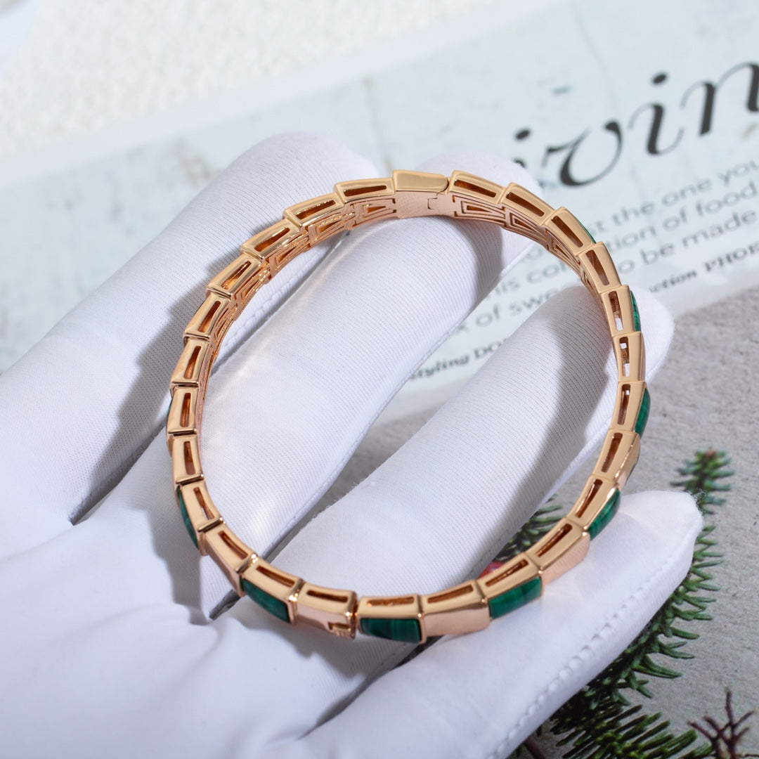 [Mystic]SERPENTI BRACELET PINK GOLD MALACHITE