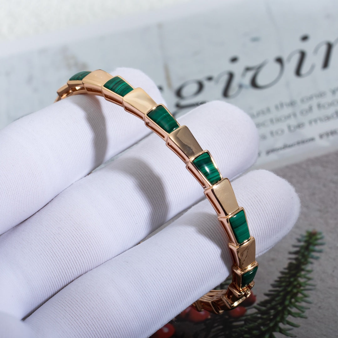 [Mystic]SERPENTI BRACELET PINK GOLD MALACHITE