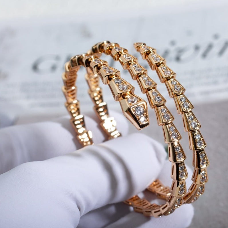 [Mystic]SERPENTI BRACELET PINK GOLD DIAMOND DOUBLE ROW