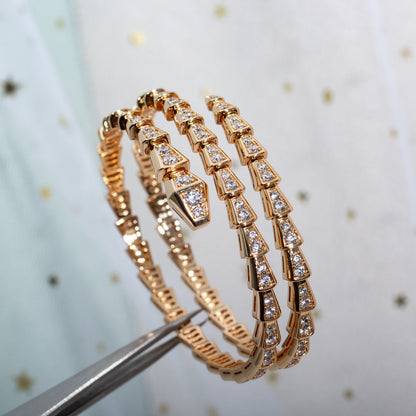 [Mystic]SERPENTI BRACELET PINK GOLD DIAMOND DOUBLE ROW