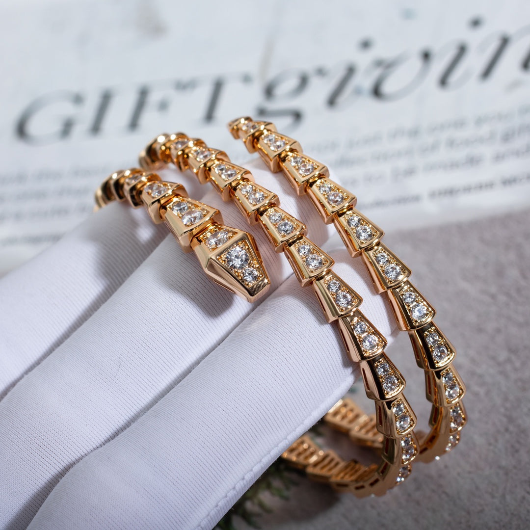[Mystic]SERPENTI BRACELET PINK GOLD DIAMOND DOUBLE ROW