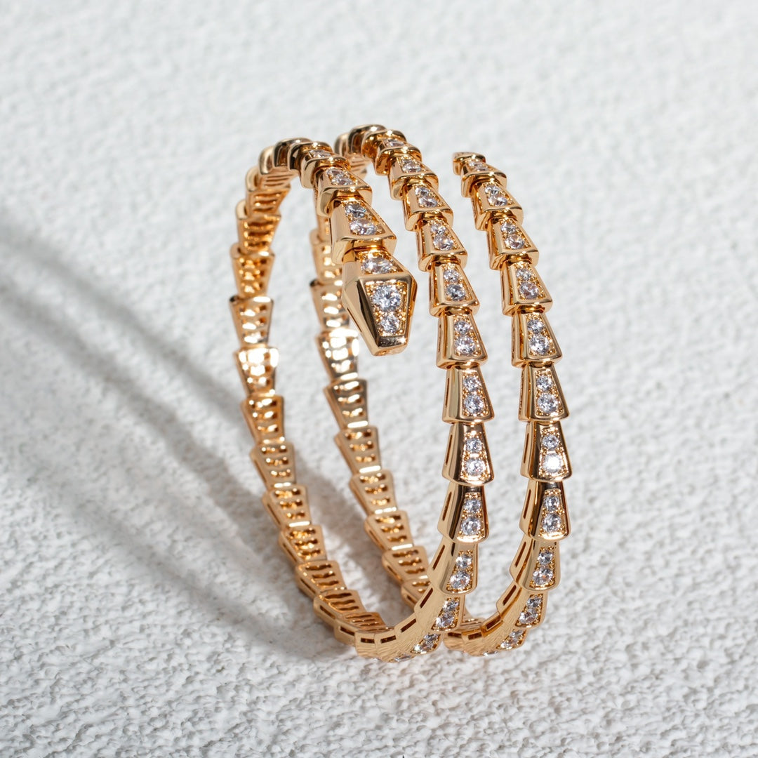 [Mystic]SERPENTI BRACELET PINK GOLD DIAMOND DOUBLE ROW