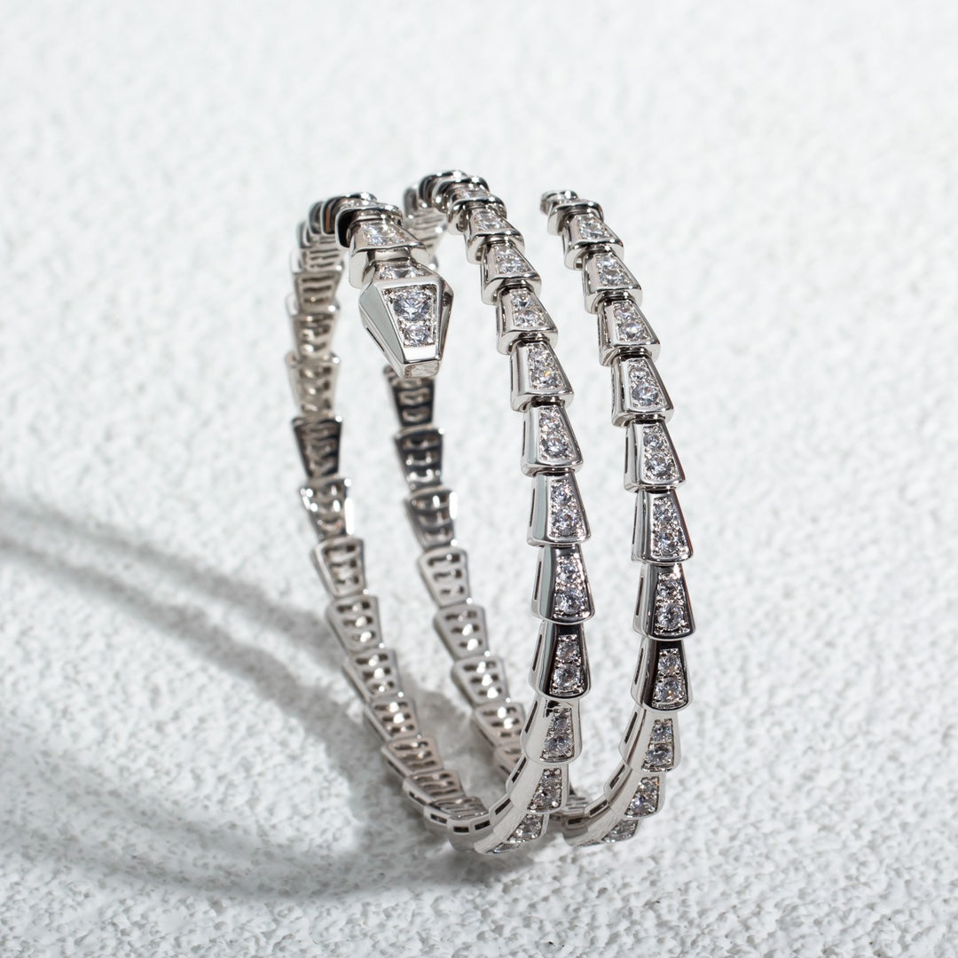 [Mystic]SERPENTI BRACELET SILVER DIAMOND DOUBLE ROW