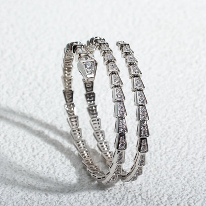 [Mystic]SERPENTI BRACELET SILVER DIAMOND DOUBLE ROW