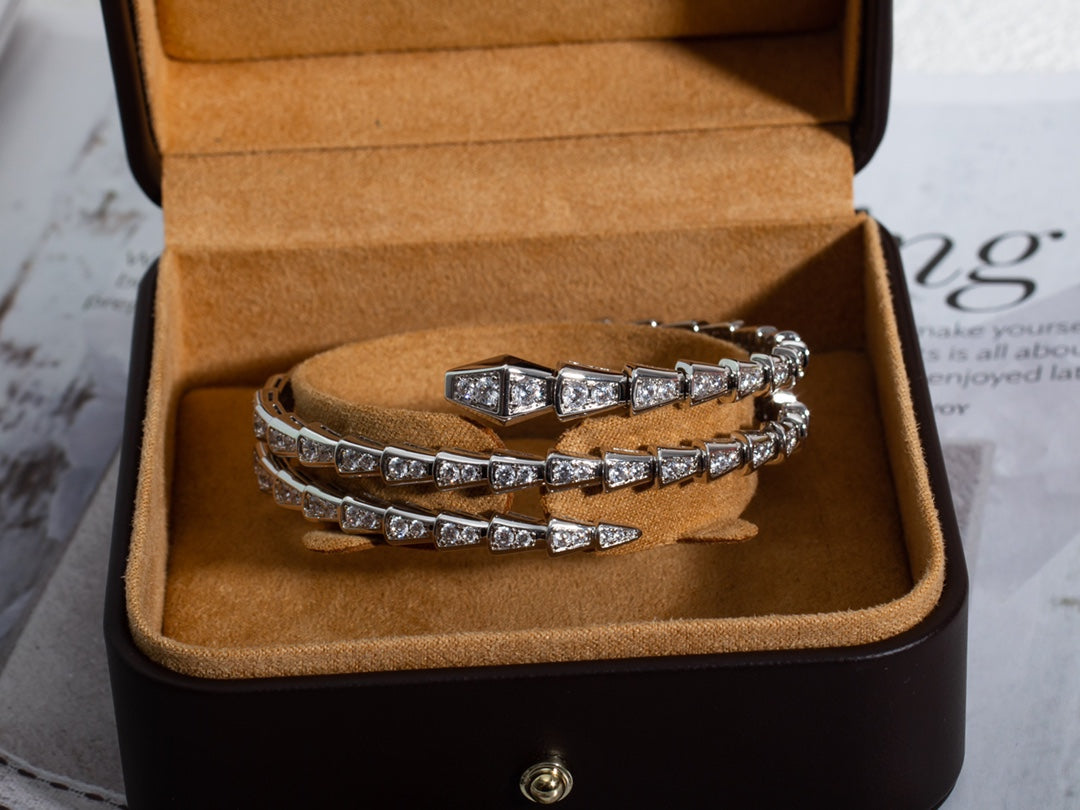 [Mystic]SERPENTI BRACELET SILVER DIAMOND DOUBLE ROW