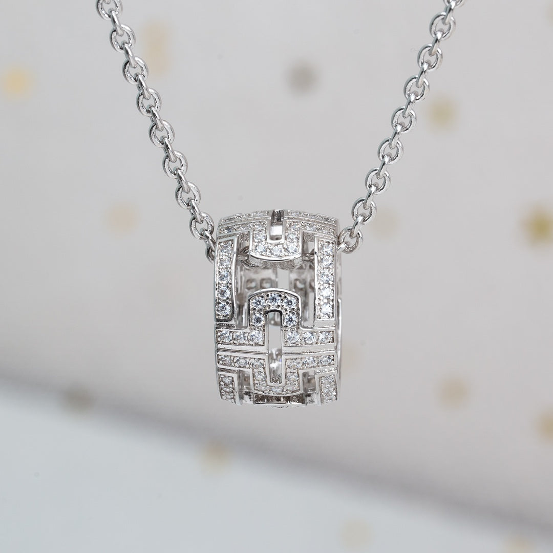 [Mystic]PARENTESI NECKLACE SILVER DIAMOND