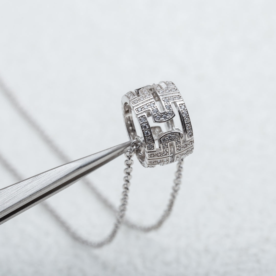 [Mystic]PARENTESI NECKLACE SILVER DIAMOND