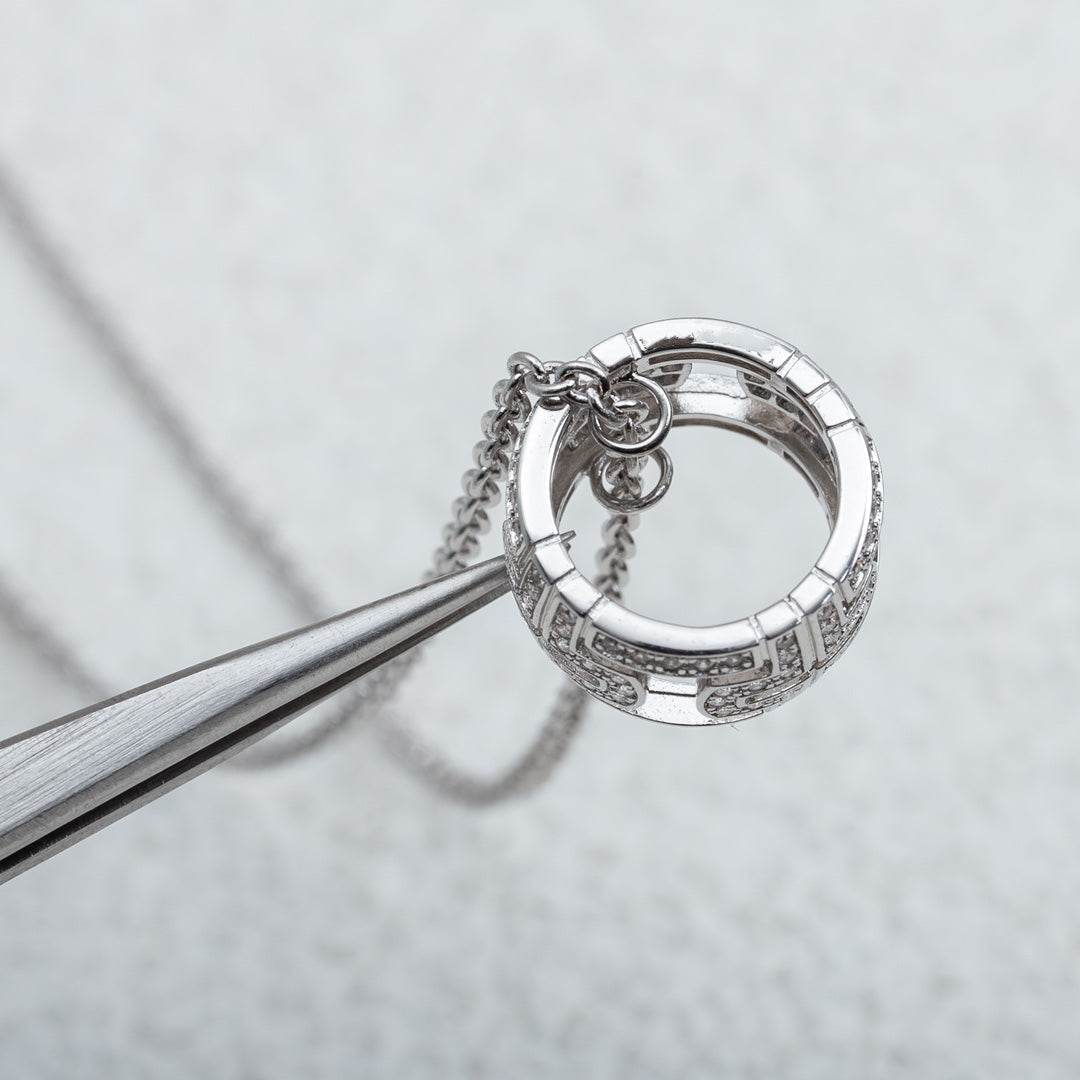 [Mystic]PARENTESI NECKLACE SILVER DIAMOND