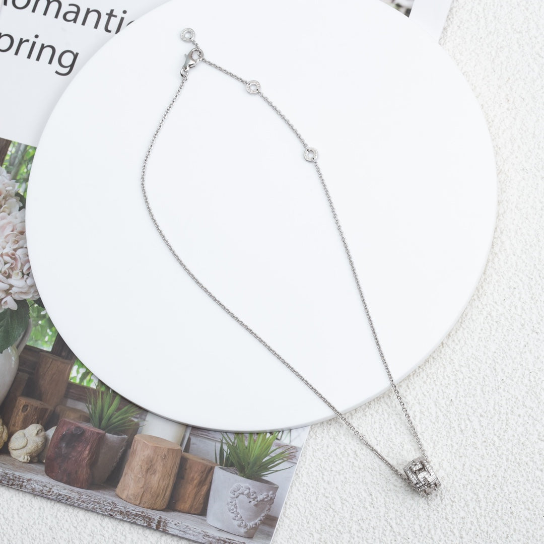 [Mystic]PARENTESI NECKLACE SILVER DIAMOND