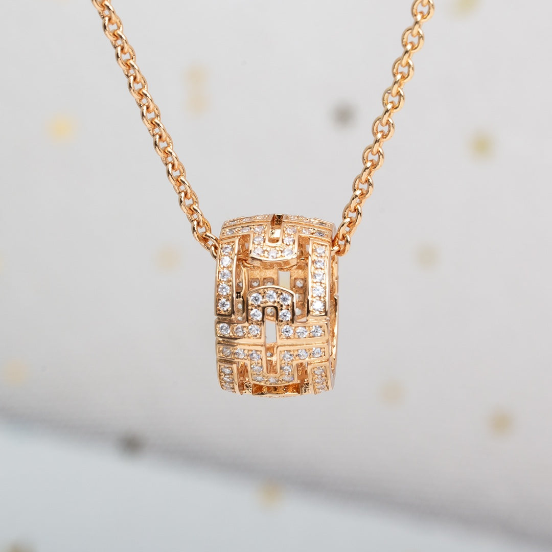 [Mystic]PARENTESI NECKLACE PINK GOLD DIAMOND