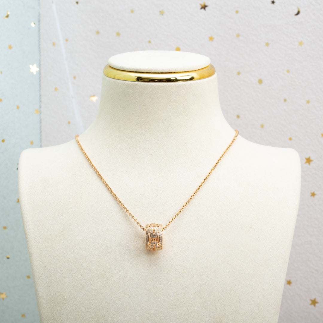[Mystic]PARENTESI NECKLACE PINK GOLD DIAMOND