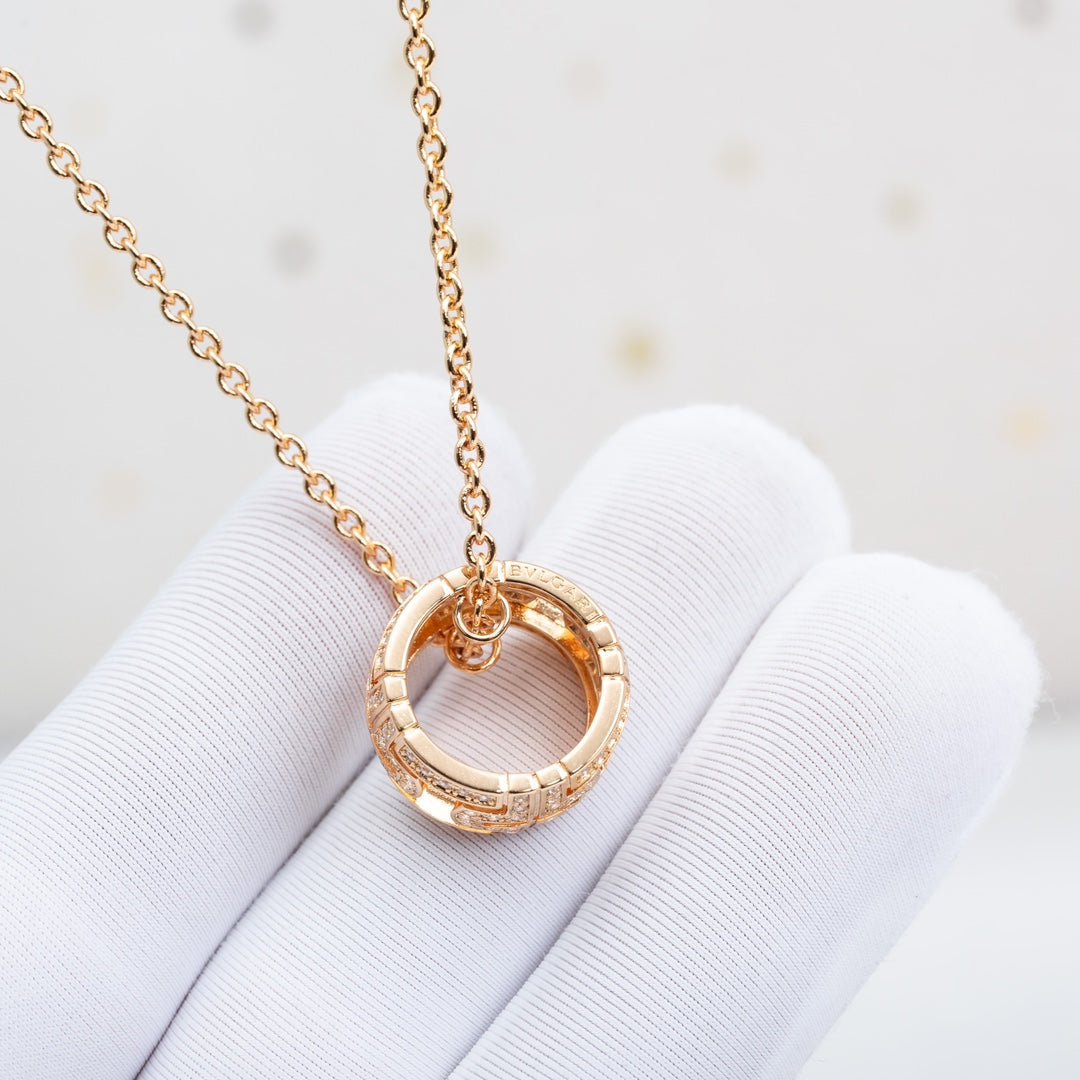 [Mystic]PARENTESI NECKLACE PINK GOLD DIAMOND