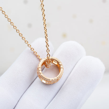 [Mystic]PARENTESI NECKLACE PINK GOLD DIAMOND
