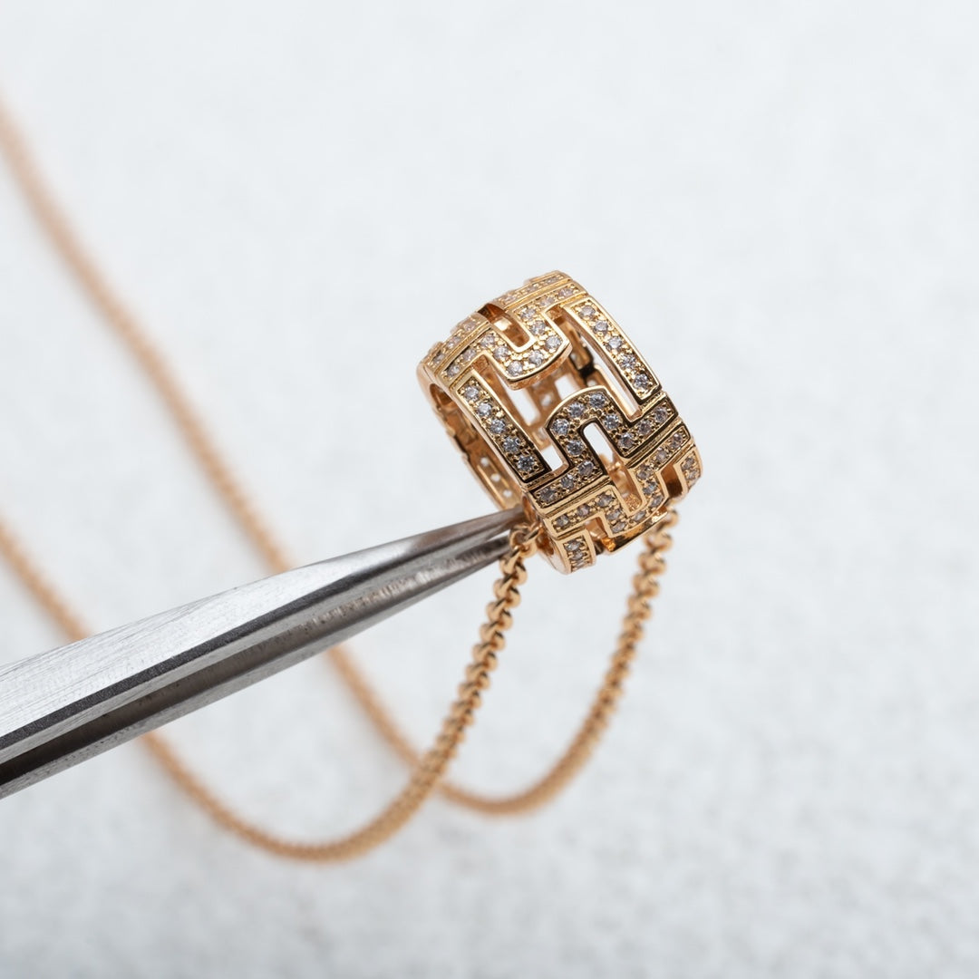 [Mystic]PARENTESI NECKLACE PINK GOLD DIAMOND