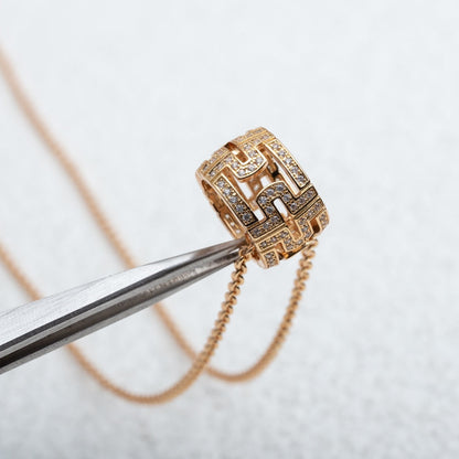 [Mystic]PARENTESI NECKLACE PINK GOLD DIAMOND