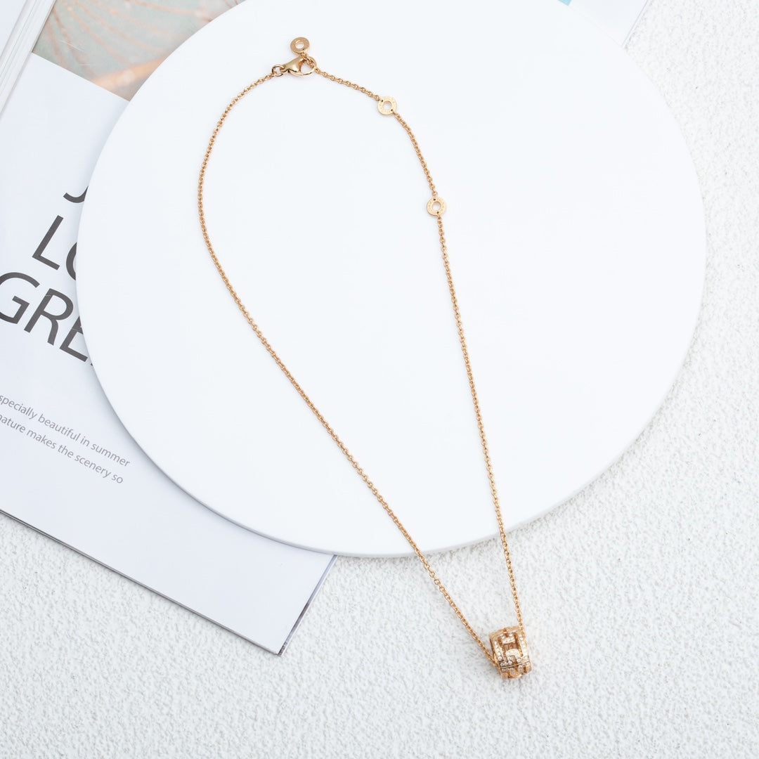 [Mystic]PARENTESI NECKLACE PINK GOLD DIAMOND