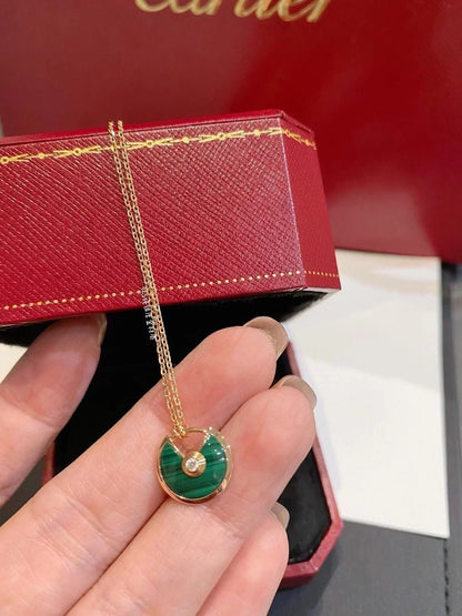 [Mystic]AMULETTE ROSE GOLD MALACHITE NECKLACE
