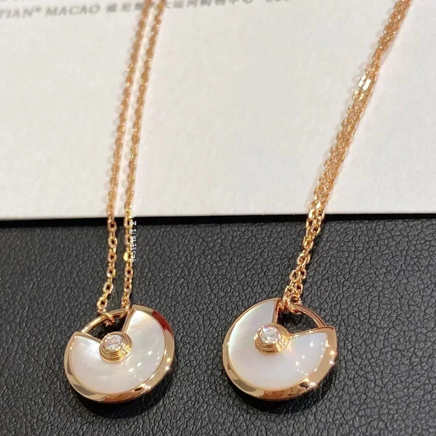 [Mystic]AMULETTE ROSE GOLD MOP NECKLACE