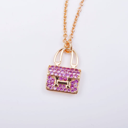 [Mystic]CONSTANCE PEDANT PURPLE DIAMOND NECKLACE