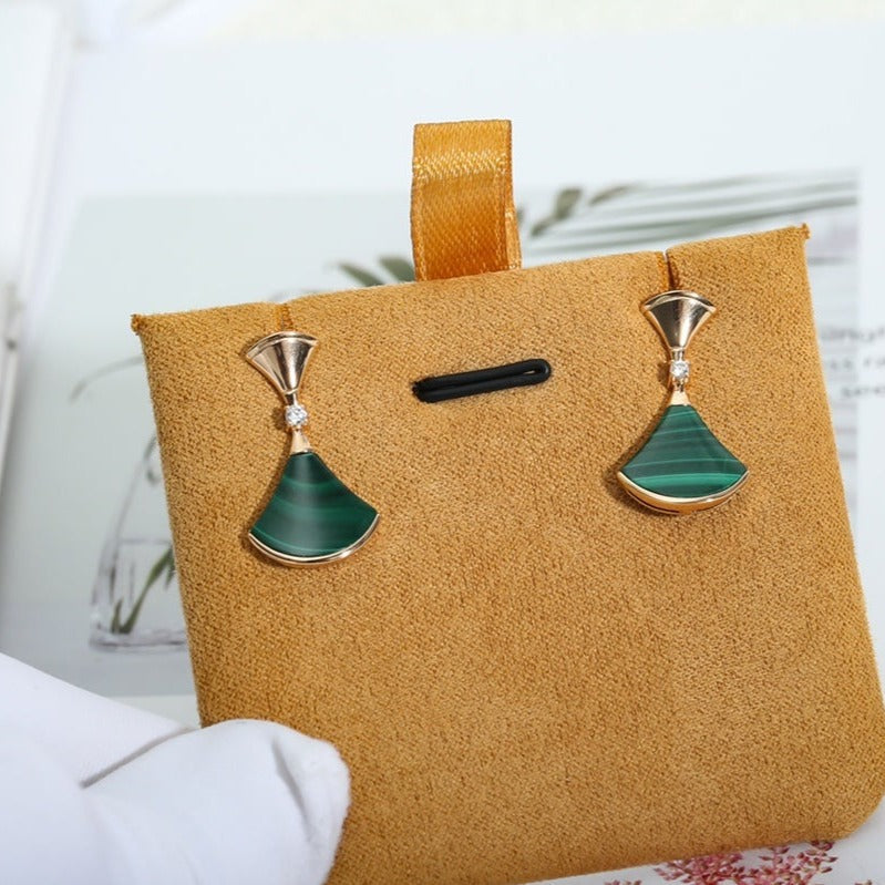 [Mystic]DREAM MALACHITE PINK GOLD EARRINGS