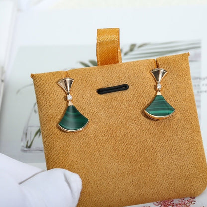 [Mystic]DREAM MALACHITE PINK GOLD EARRINGS