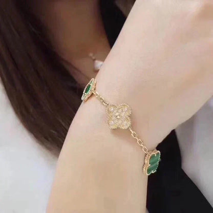 [Mystic-new] CLOVER 5 MOTIF MALACHITE BRACELET COLLECTION