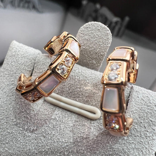 [Mystic]SERPENTI MOP PINK GOLD EARRINGS