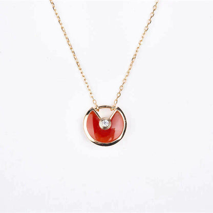 [Mystic]AMULETTE GOLD CARNELIAN ONYX NECKLACE