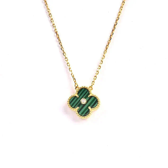 [Mystic]CLOVER 15MM DIAMOND TURQUOISE NECKLACE
