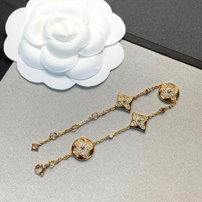 [Mystic]STAR AND SUN 4 MOTIFS GOLD DIAMONDS BRACELET