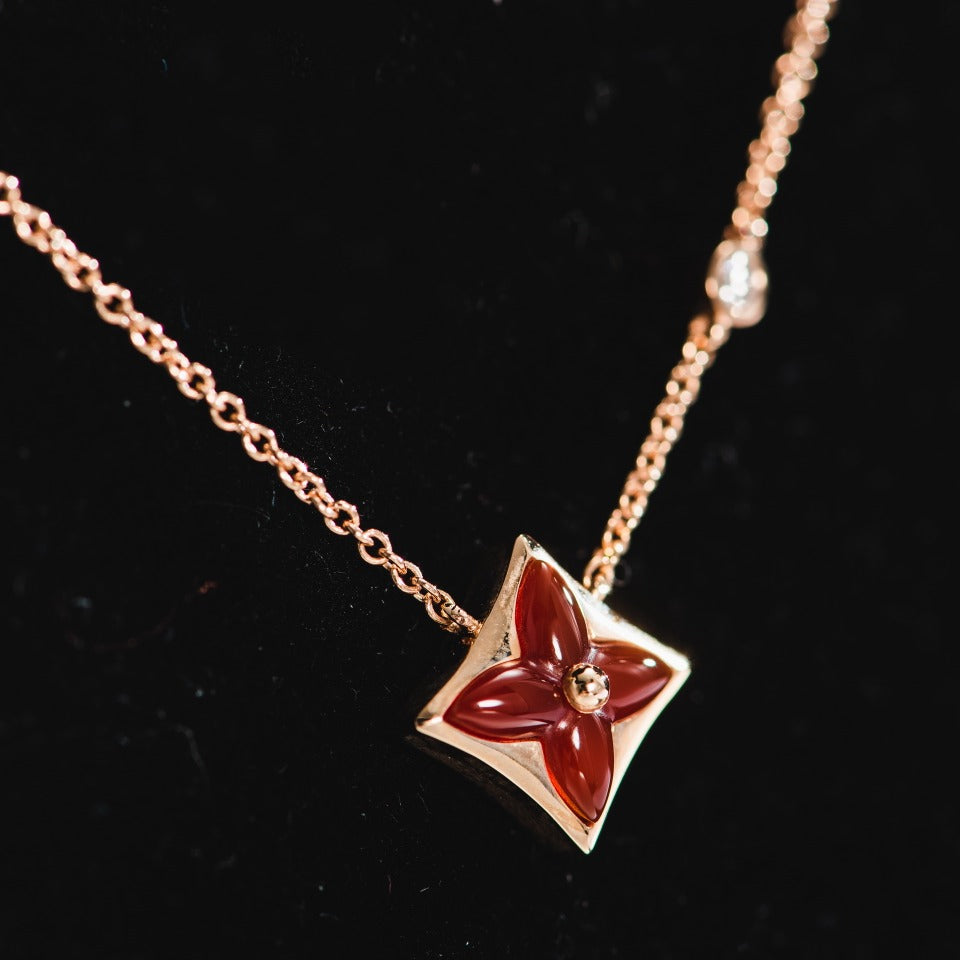 [Mystic]STAR NECKLACE PINK GOLD 1 DIAMOND