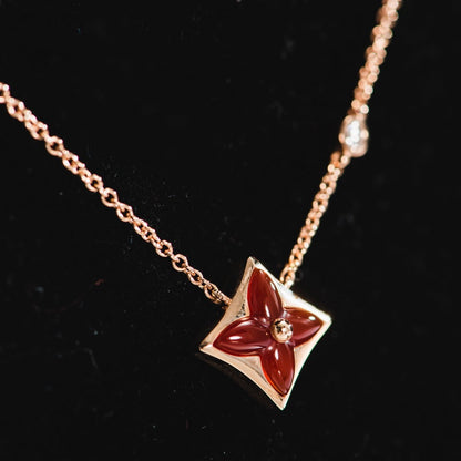 [Mystic]STAR NECKLACE PINK GOLD 1 DIAMOND