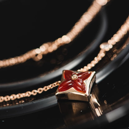 [Mystic]STAR NECKLACE PINK GOLD 1 DIAMOND