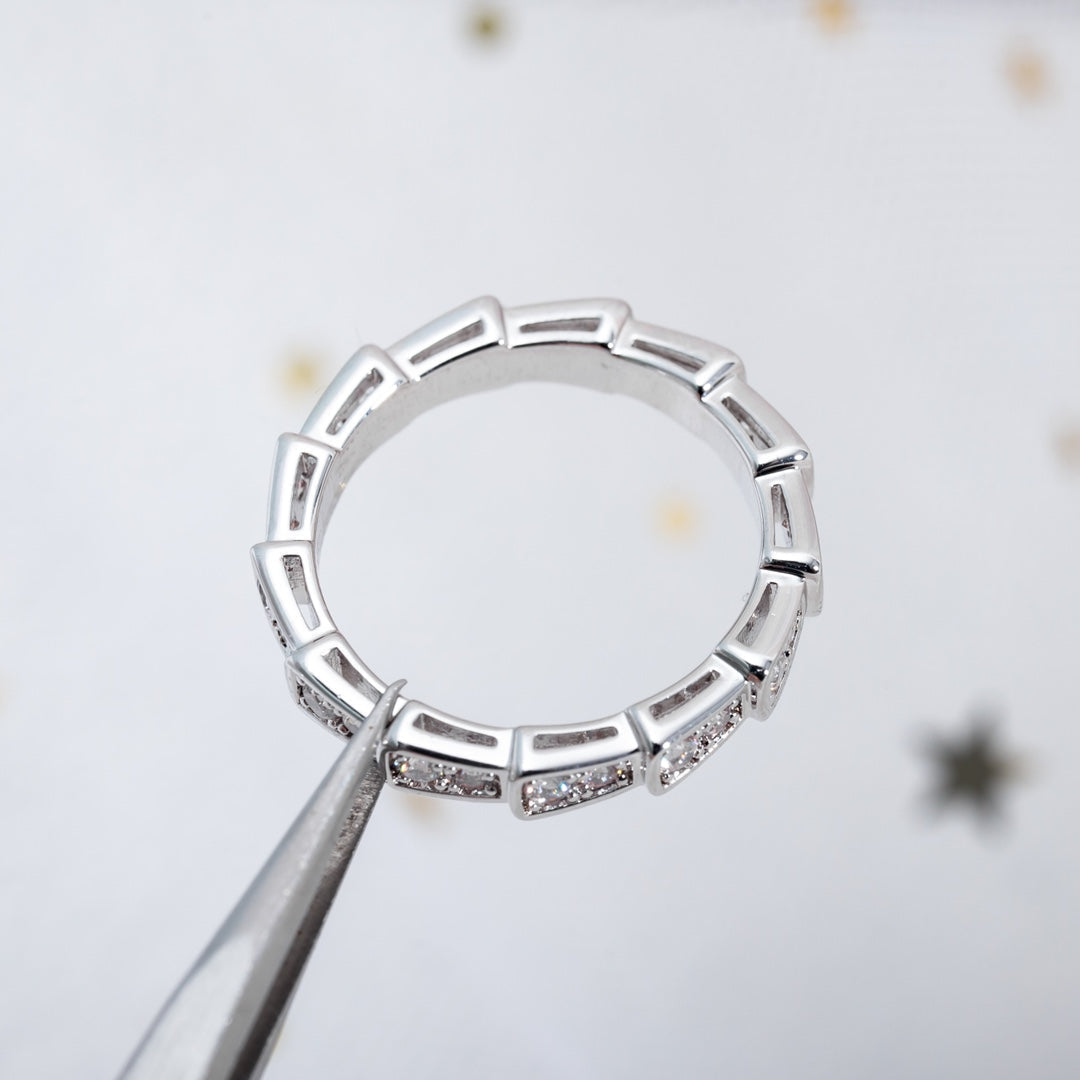 [ミスティック]セルペンティリング シルバー ダイヤモンドパヴェ 3mm